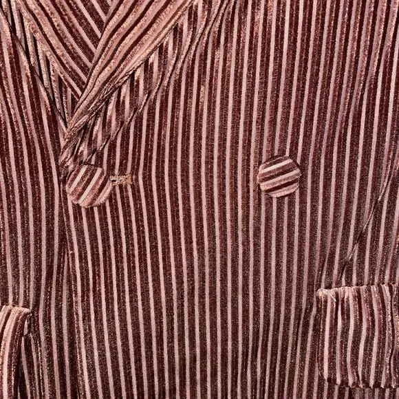 Nasty Gal Women US 8 Blazer Rust Plissé Ribbed Velvet Shawl Lapel Party Funky - Picture 9 of 14